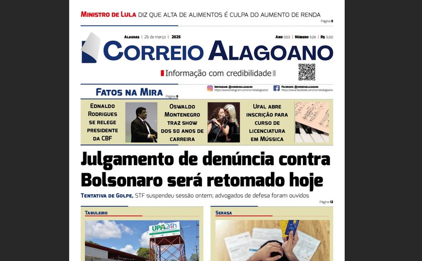 Julgamento de denúncia contra Bolsonaro será retomado hoje