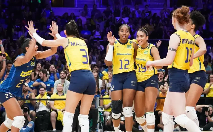 Brasil ganha bem dos Estados Unidos em grande atuação na Liga das Nações de Vôlei