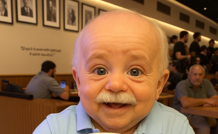 Ary Fontoura usa IA, vira bebê de bigode e diverte seguidores: Vovô reborn'