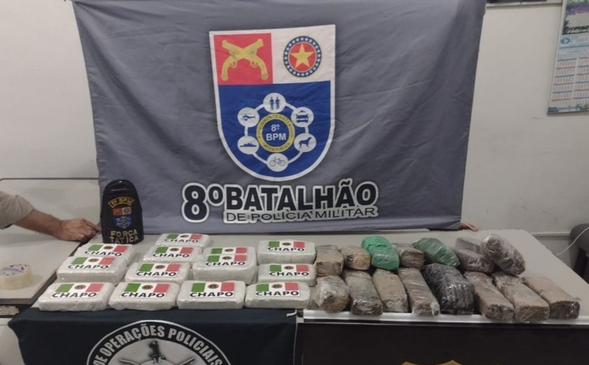 Ação conjunta: Bope, 8º BPM e Polícia Penal apreendem mais de 23kg de drogas