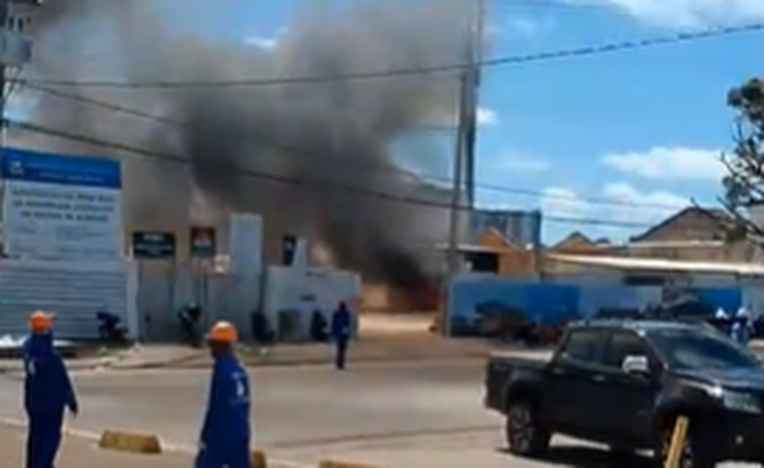 Perfuratriz pega fogo durante obra da nova sede da Assembleia em Maceió