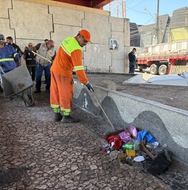 Segurança Cidadã realiza manutenção de ordenamento urbano na Praça do Bonfim