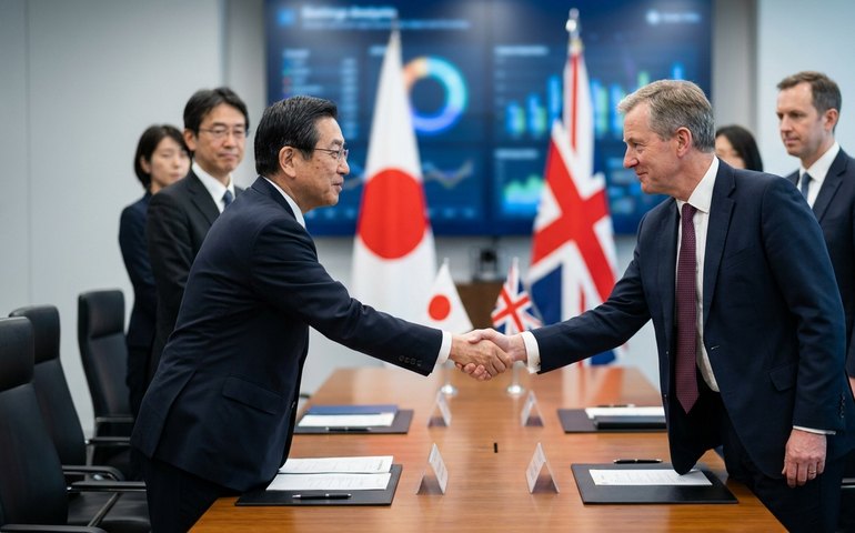 Premiê do Japão assina parceria tecnológica com Reino Unido em visita a Londres