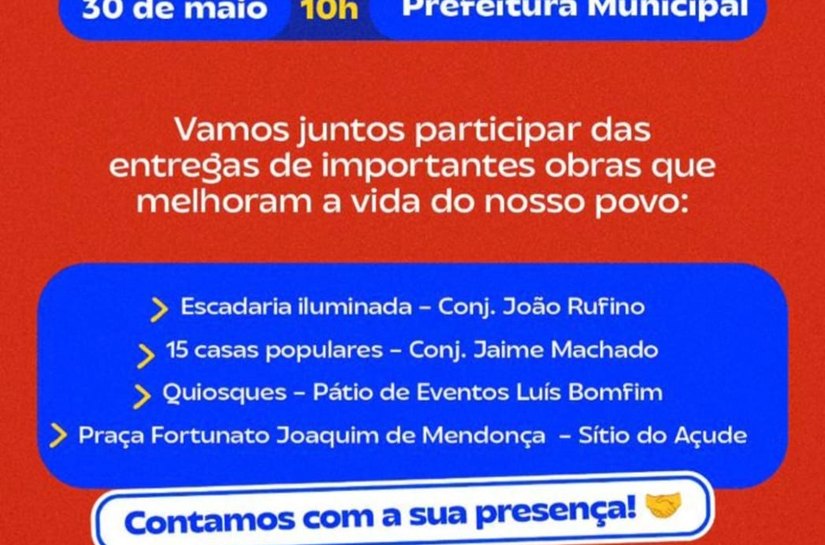 Prefeito Jorge Galvão entrega quatro obras em Jundiá nesta sexta
