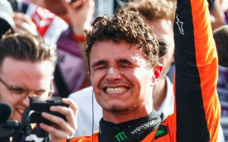 Lando Norris supera pista molhada e lidera primeiro treino livre para GP da Holanda