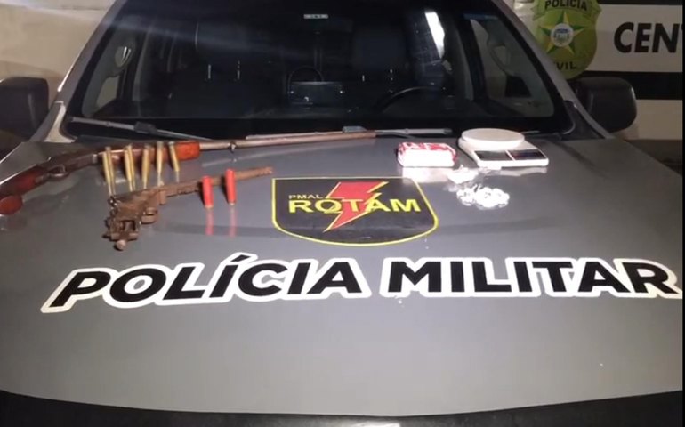 Operação integrada prende dois homens com armas e drogas no município do Pilar