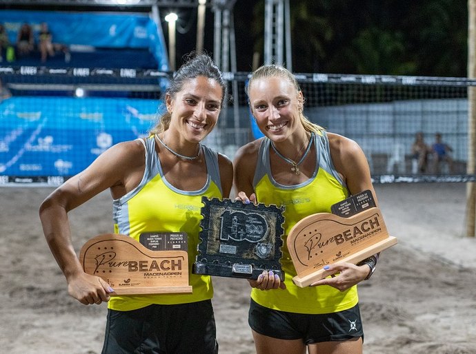 Dupla de italianas e italiano com espanhol levam os principais títulos do Pure Beach, na Praia do Patacho