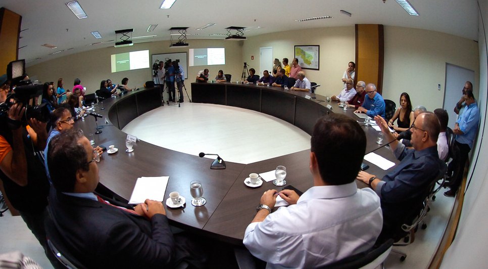 Coletiva de imprensa projeto reforma administrativa do governador Belivaldo Chagas / Foto: Marcos Rodrigues/ASN
