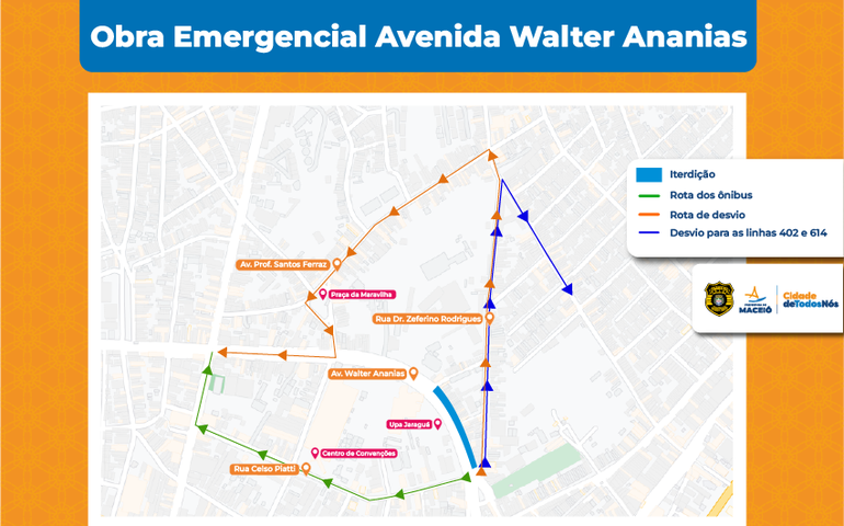 Obra emergencial interdita Avenida Walter Ananias, no Jaraguá, a partir desta quarta (04)
