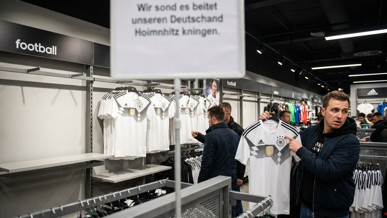 Camisas da Alemanha esgotam na Adidas por falta da letra “V”