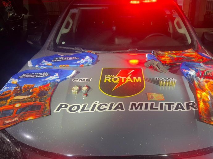 Operação Nexus: Rotam apreende arma, munições e material ligado a facção em São Miguel dos Milagres
