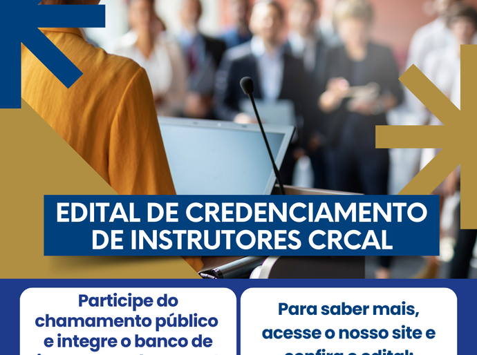 CRCAL lança Edital de Credenciamento para instrutores do Programa de Educação Continuada