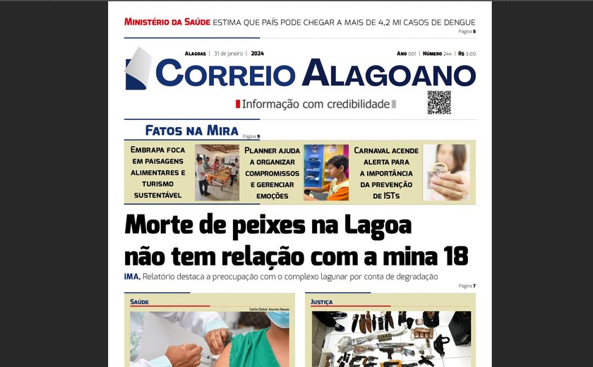 Morte de peixes na Lagoa não tem relação com a mina 18