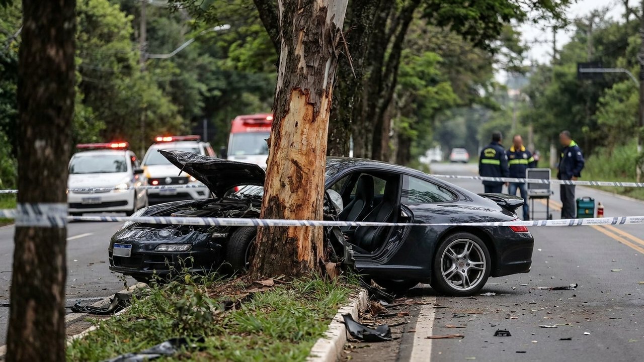 Casal morre em batida de Porsche contra árvore no interior de SP