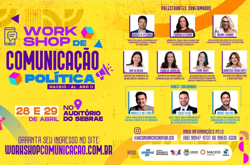 Maceió: II edição do Workshop de Comunicação Política contará com palestra de uma das maiores referências do marketing político no Brasil