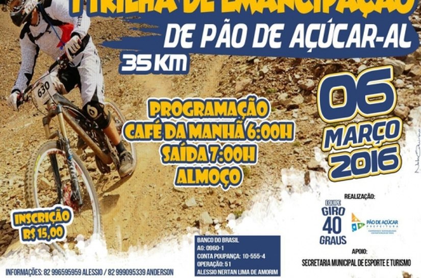 200 ciclistas participam neste domingo da I Trilha de Ciclismo da Emancipação de Pão de Açúcar