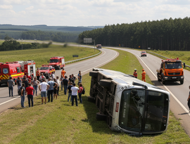 Ônibus que seguia para Arapiraca tomba na BR-251 após desvio para evitar colisão em Minas Gerais