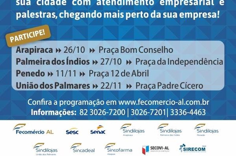 Caravana Fecomércio levará palestras e serviços gratuitos ao interior