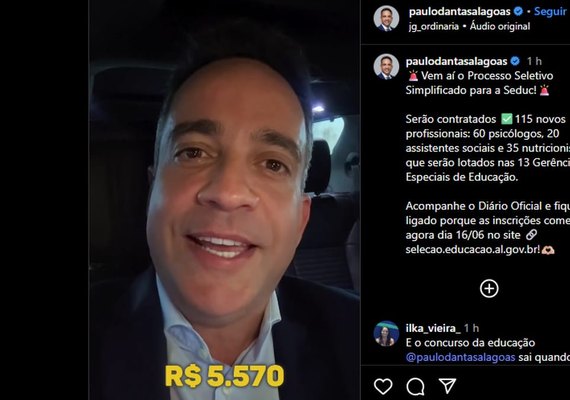 Governo Paulo Dantas anuncia seleção com 115 vagas na Educação