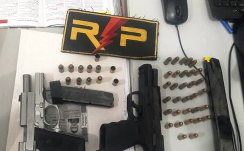 Operação conjunta entre PM e PC apreende duas pistolas em Arapiraca