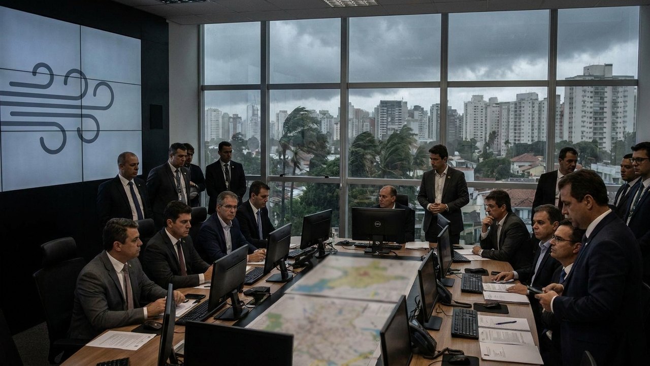 SP instala gabinete de crise com previsão de ventos de até 100 km/h; Defesa Civil dispara aviso