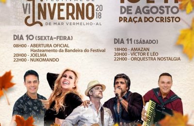 Prefeitura de Mar Vermelho divulga a VI edição do Festival de Inverno nos dias 10 e 11 de agosto