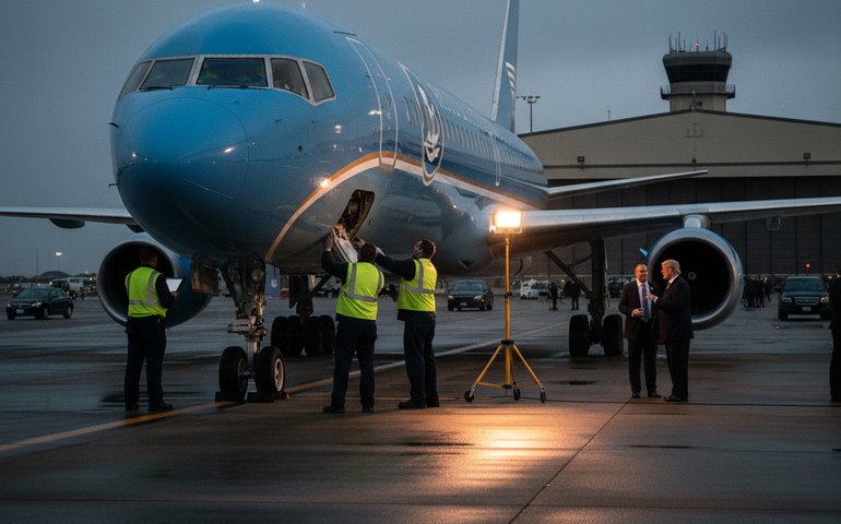Avião de Trump retorna à base aérea após problema elétrico, diz Casa Branca