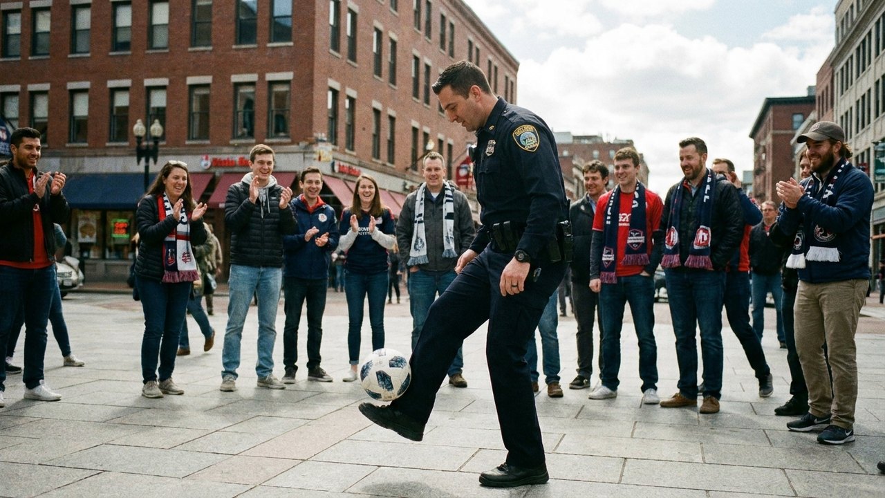 Policial de Boston viraliza ao mostrar habilidades com a bola para fãs da Copa do Mundo