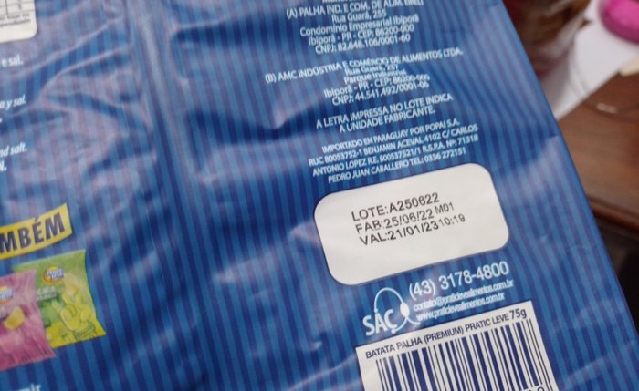 Foram recolhidos alimentos com prazo de validade vencido