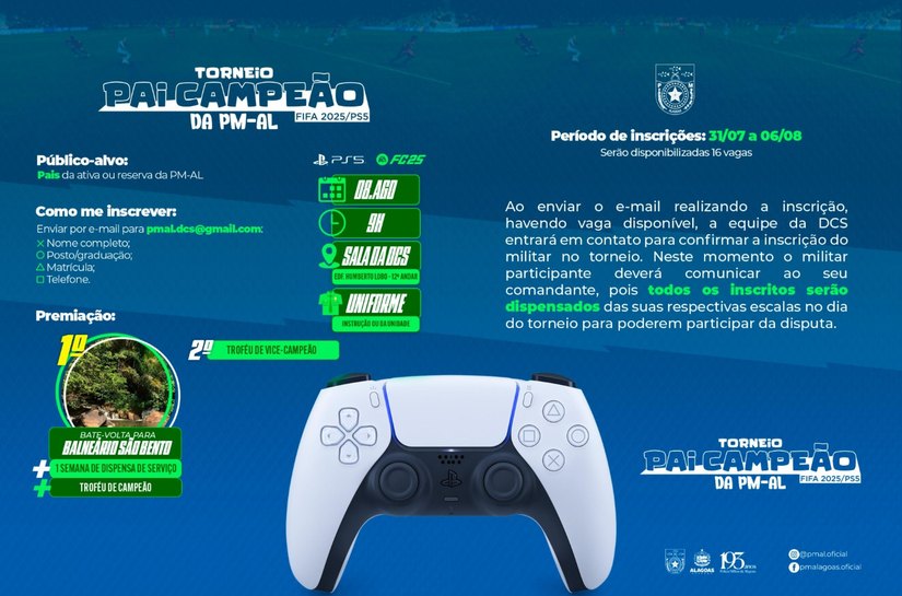 Polícia Militar de Alagoas promove Torneio Pai Campeão 2025