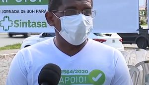 Integrantes do Sintasa realizam ato de protesto