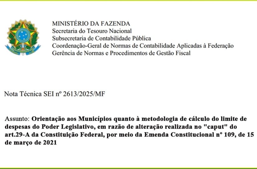 Nota Técnica da STN muda entendimento sobre o cálculo do limite de despesa de pessoal das câmaras municipais