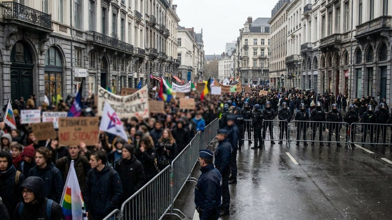 Bem-vindos à 'capital' da UE: após Paris, protestos estudantis tomaram as ruas de Bruxelas
