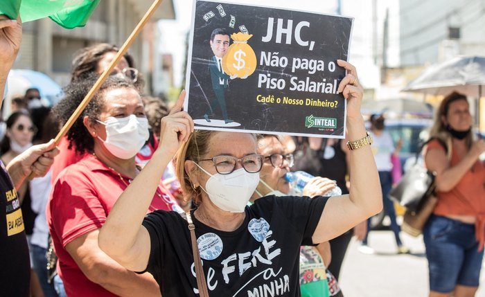 Educadores em protesto