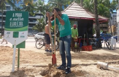 Nossa Praia inicia ações de reposição de placas e bobinas no litoral de Alagoas