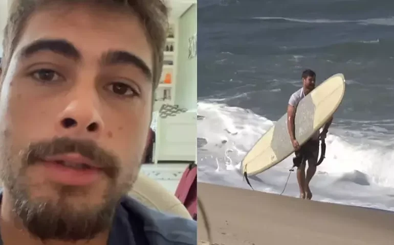 Rafael Vitti se fere após acidente no surfe e tranquiliza fãs: 'Nem tudo são flores'
