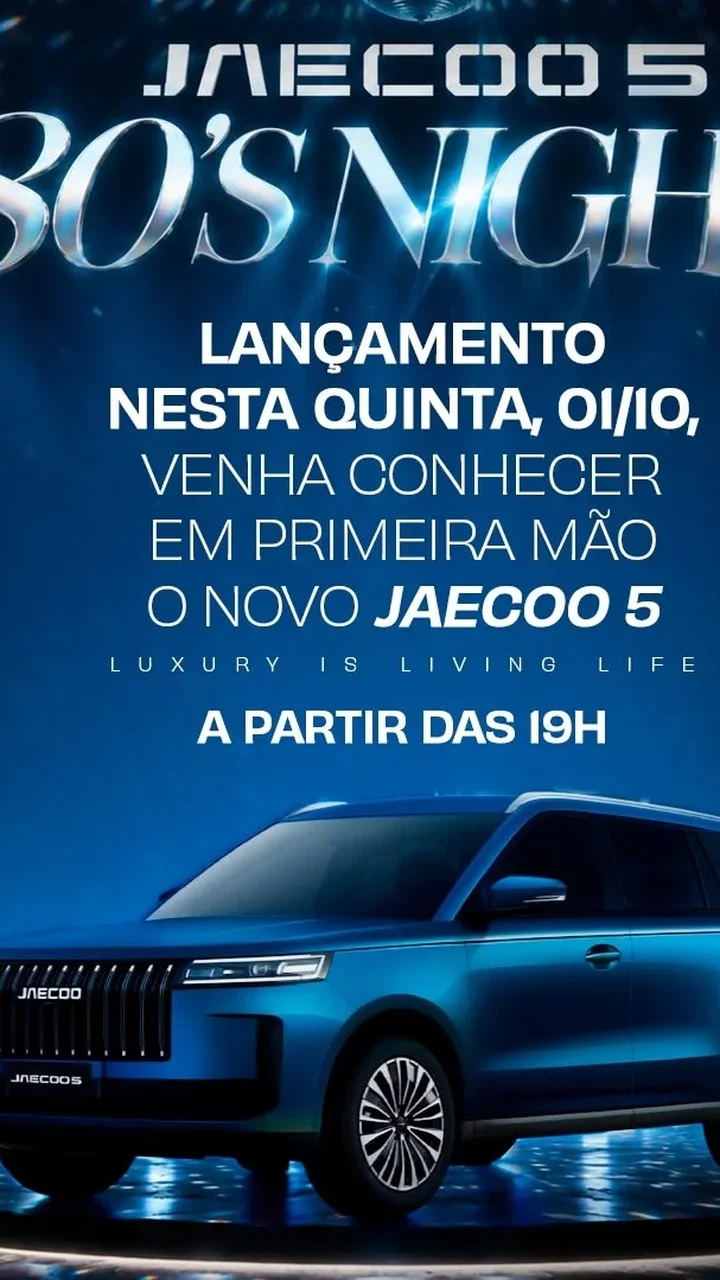 JAECOO 5 chega a Alagoas nesta quinta-feira (1º) em evento simultâneo nas lojas JCF de Maceió e Arapiraca