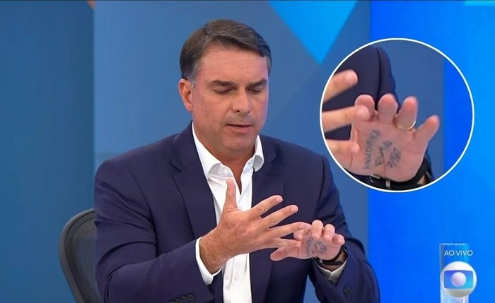 Flávio durante sabatina da Globo