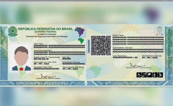 Modelo da nova Carteira de Identidade Nacional