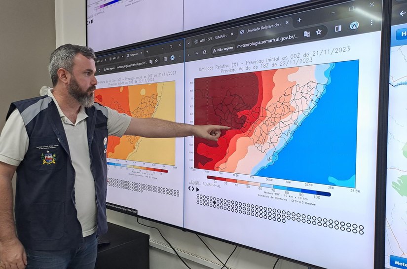 Semarh emite Alerta Meteorológico para chuvas, ventos e trovoadas em Alagoas