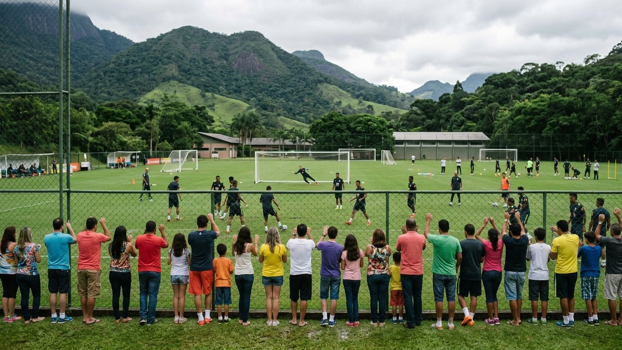 Famílias acompanham último treino da Seleção na Granja Comary antes de amistoso com o Panamá
