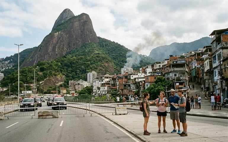 Turistas ficam 'ilhados' no Morro Dois Irmãos durante tiroteio no Vidigal; Avenida Niemeyer é interditada