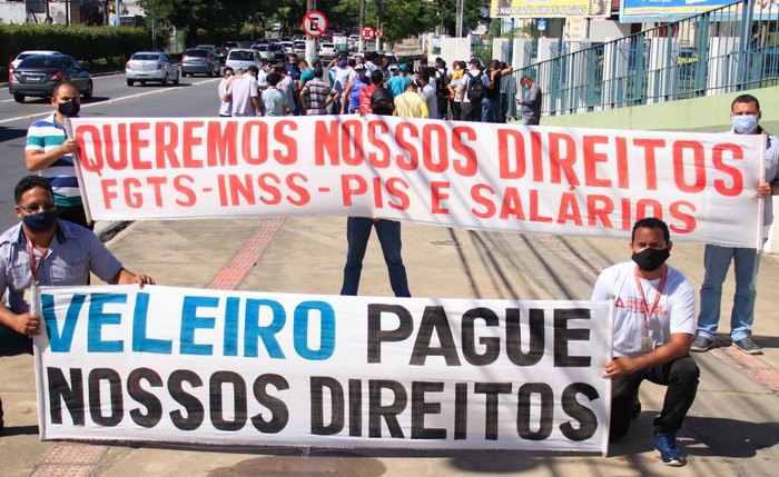 Mobilização dos trabalhadores da empresa Veleiro, em Maceió