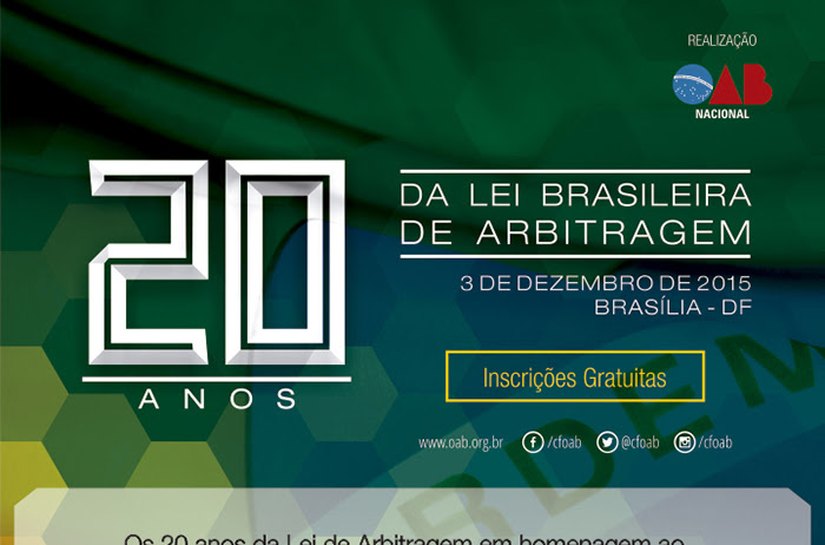 OAB/AL participará da Comemoração dos 20 anos da lei de Arbitragem