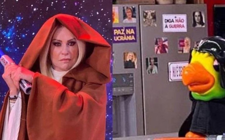 Ana Maria e Louro Mané surgem fantasiados de Jedi e Darth Vader no ‘Mais Você’