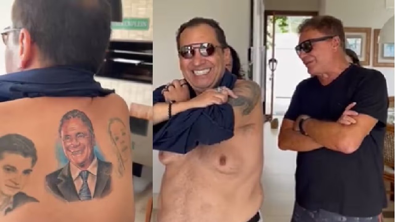 Senador Kajuru faz tatuagem de Alvaro Dias nas costas
