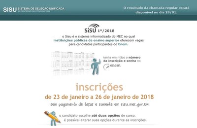 Sisu 2018: inscrições estão encerradas; resultado sairá na segunda-feira