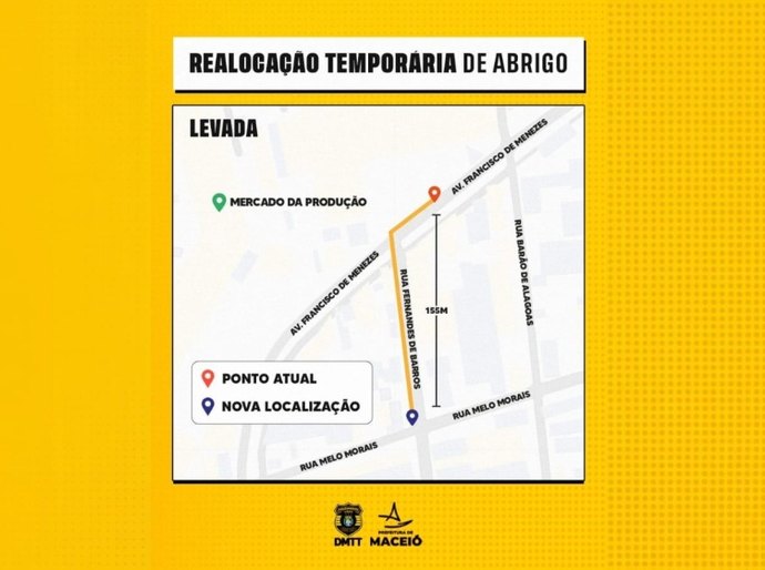 Mercado da Levada: ponto de ônibus será realocado temporariamente