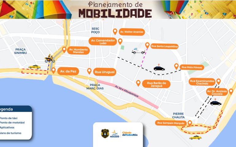 Confira o esquema para táxis, mototáxis, transportes turísticos e de aplicativos no São João do Jaraguá