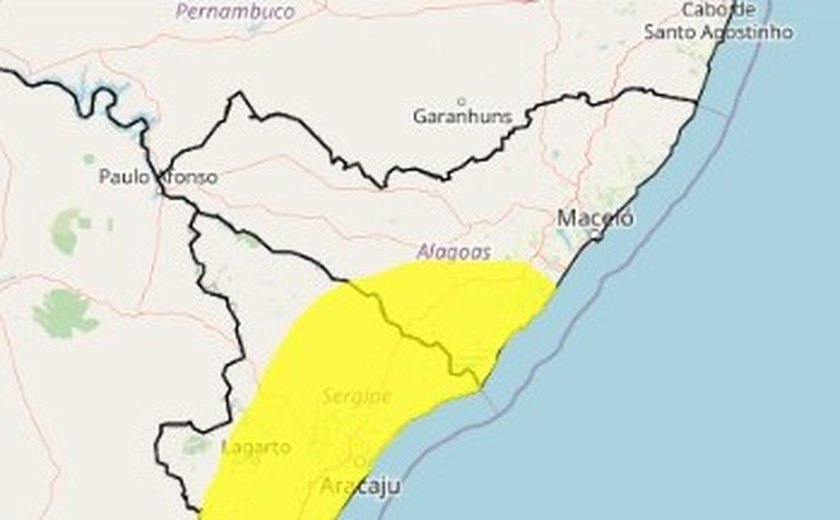 Novo alerta de chuvas é emitido pelo Inmet até este sábado em Alagoas